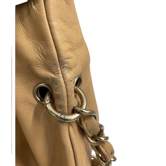 Chanel Vintage Cue Ball Tan Lambskin Foldover Bag - Picture 10 of 12